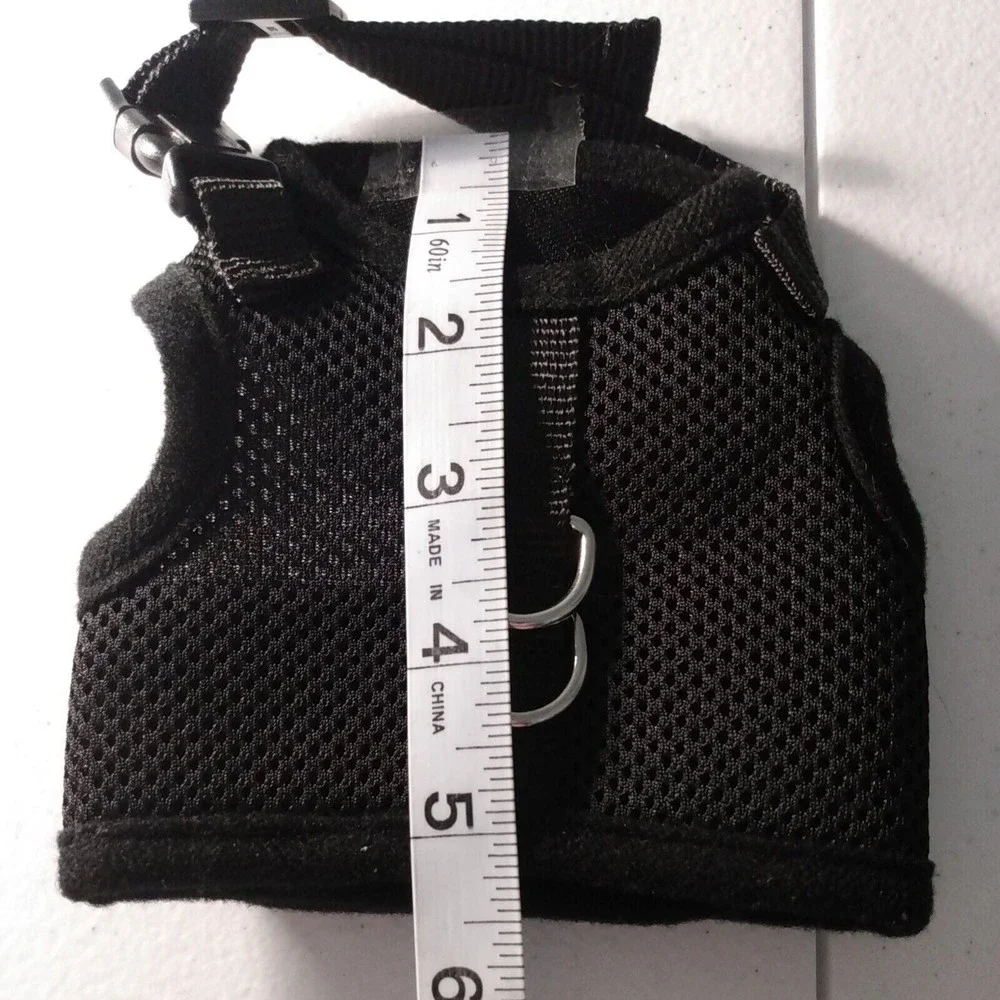 Black Comfort Mesh Adjustable Dog Cat Harness for Puppies or Kitties Size XS/S